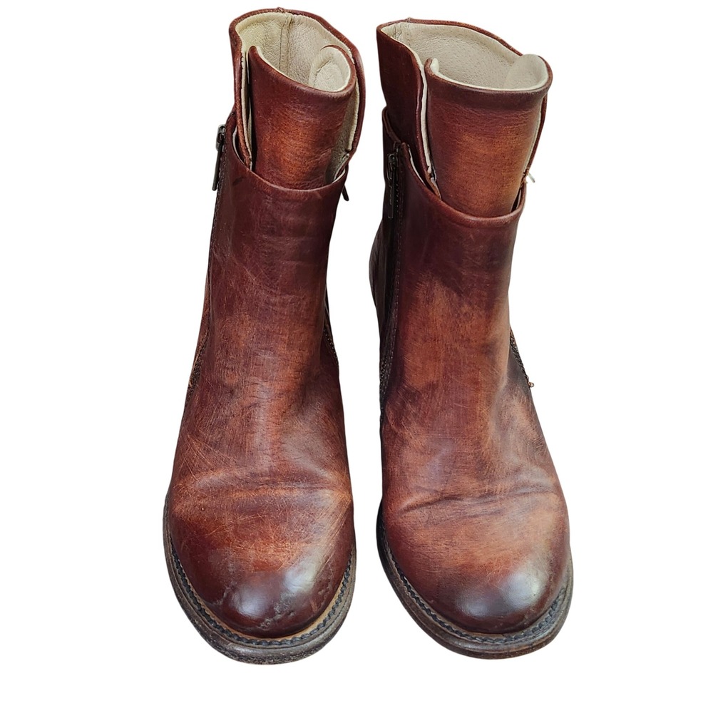 Freebird by Steven Clip Cognac Leather Ankle Boots FB-CLIP Mens 8 Western Zipper - Picture 14 of 14